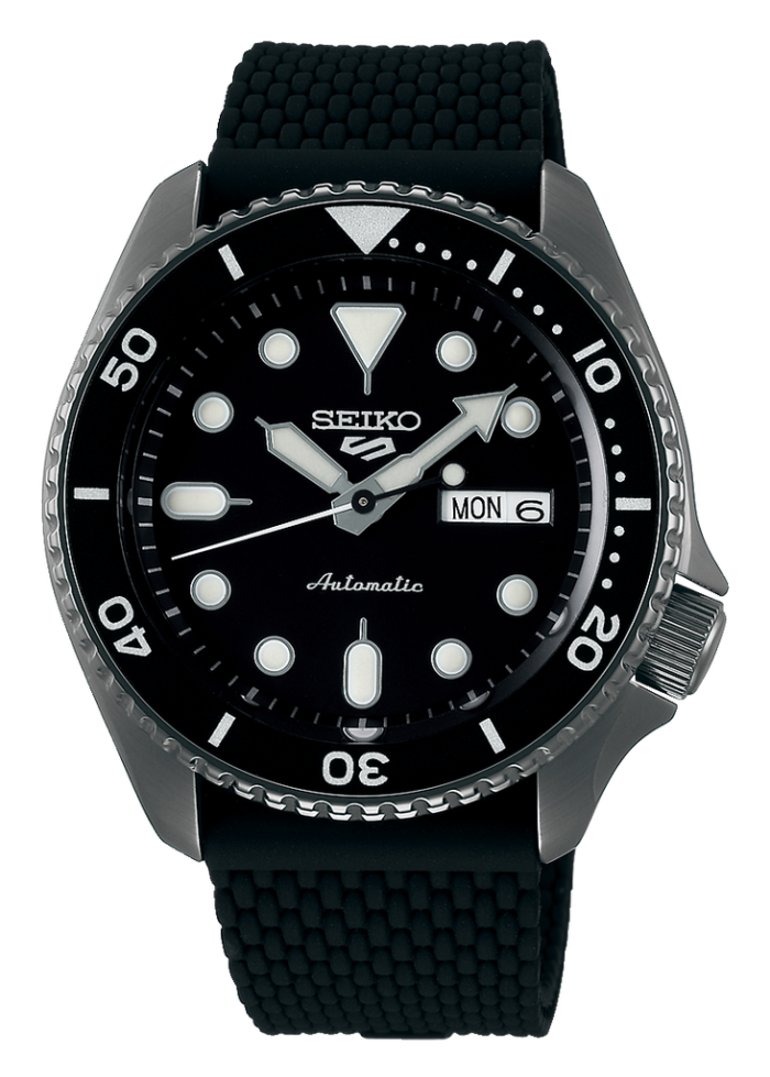 Seiko 5 Sports SKX Series Automatic Black Dial Black Silicone Strap Watch for Men - SRPD65K2 - Image 6
